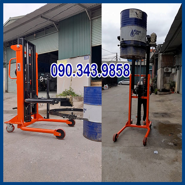 Xe Nâng Di Chuyển Quay đổ Phuy Cao 2m